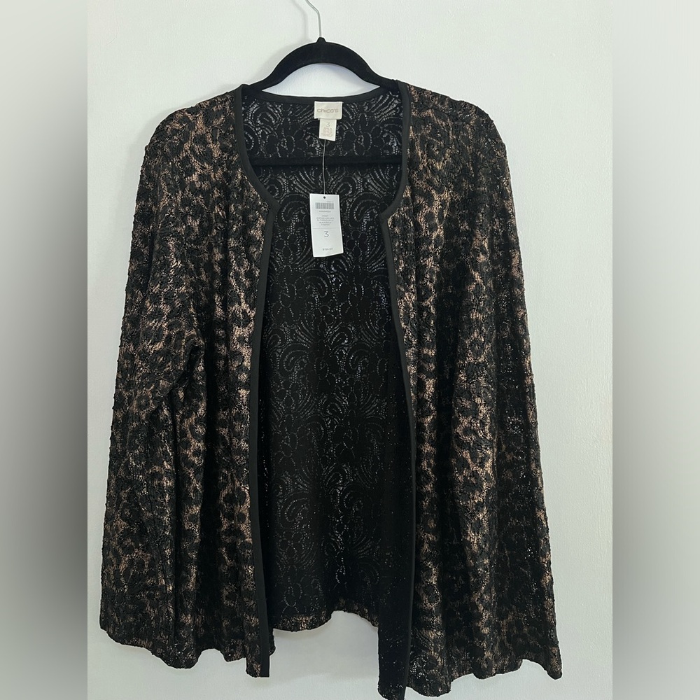 Chico’s JACKET
LEOPARD AND LACE
PATTERN/FASH LS
BLACK/GOLD